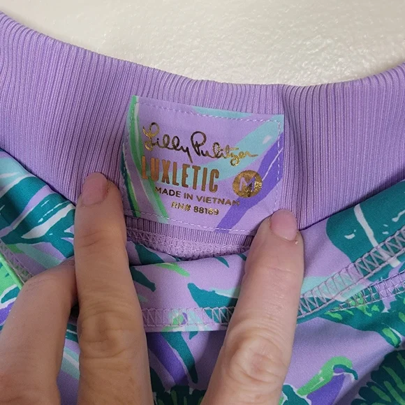 NWT Lilly Pulitzer run around pant purple joggers Iris on the chase medium - Picture 5 of 6